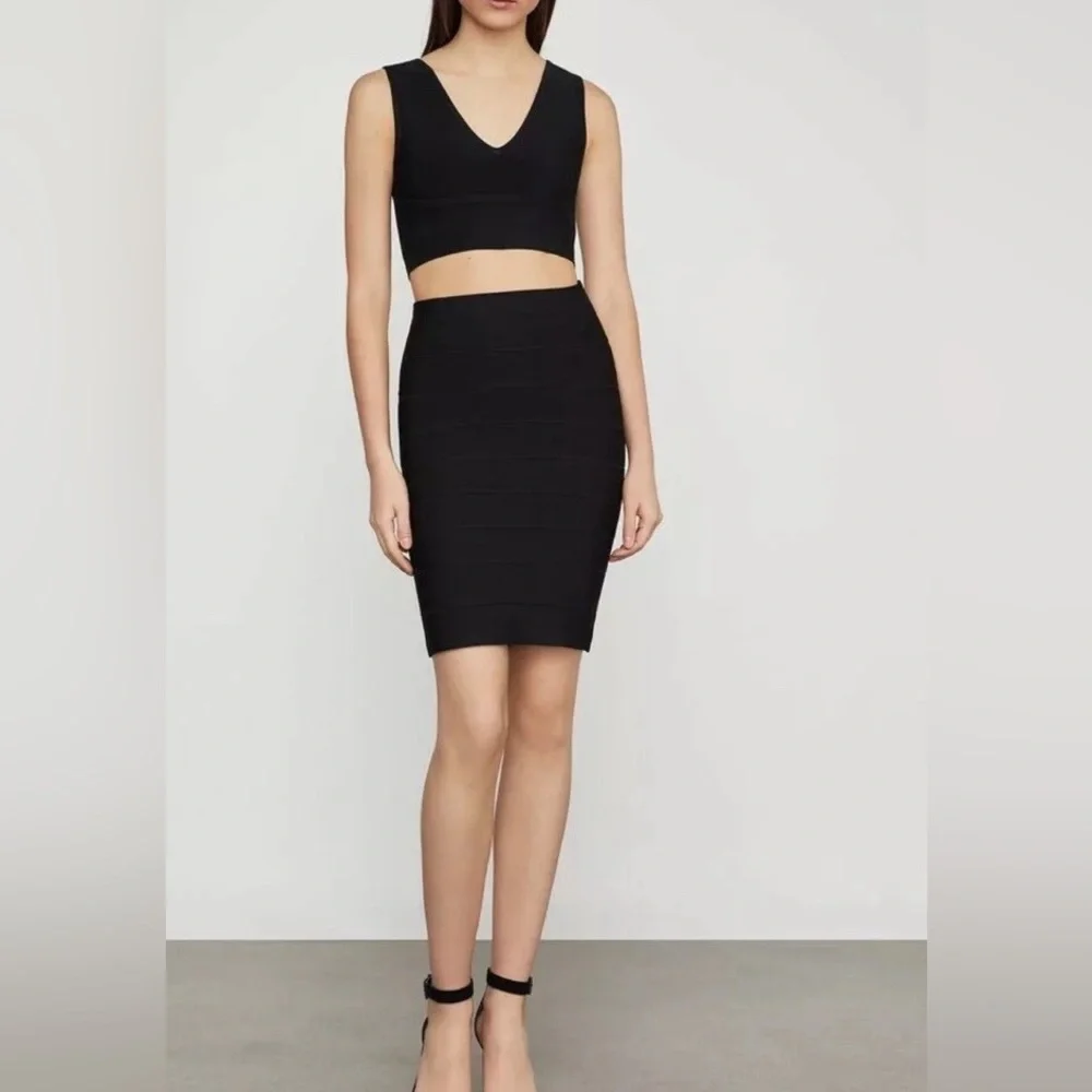 BCBGMaxAzria Black‎ Midi Skirt